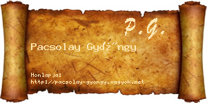 Pacsolay Gyöngy névjegykártya